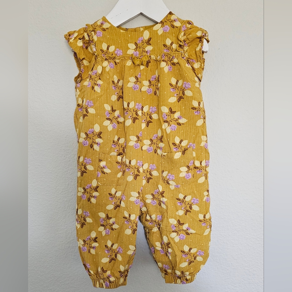 Sergent Major Yellow Floral Romper. Size 6M